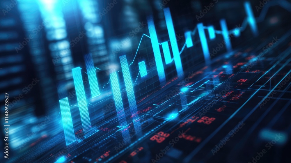 Dynamic Data Visualization with Sharp Blue Financial Graphs and Metrics Representing Growth, Trends, and Market Activity in a Digital Space Dynamic Data Visualization with Sharp Blue Financial Graphs and Metrics Representing Growth, Trends, and Market Activity in a Digital Space