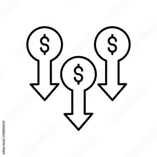 Price drop vector icon