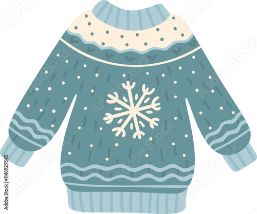 Cozy Christmas sweater featuring an intricate snowflake design, providing warmth and comfort during the festive winter season while spreading holiday cheer among family and friends