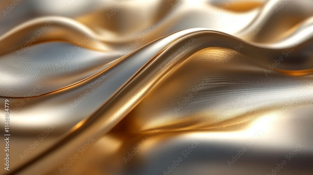 Obraz premium Abstract Golden Waves Draped Luxurious Fabric