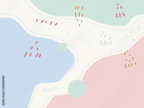 Home decor sun print bohemian art work, Aesthetic pastel pink brown abstract modern irregular color blocks. Design layout for business presentation, flyer, poster, print, decor, card, brochure cover. 