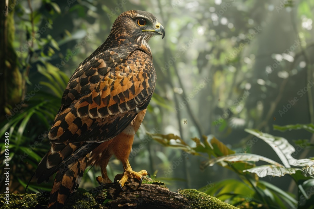 a majestic crested goshawk in the jungle of Malaysia