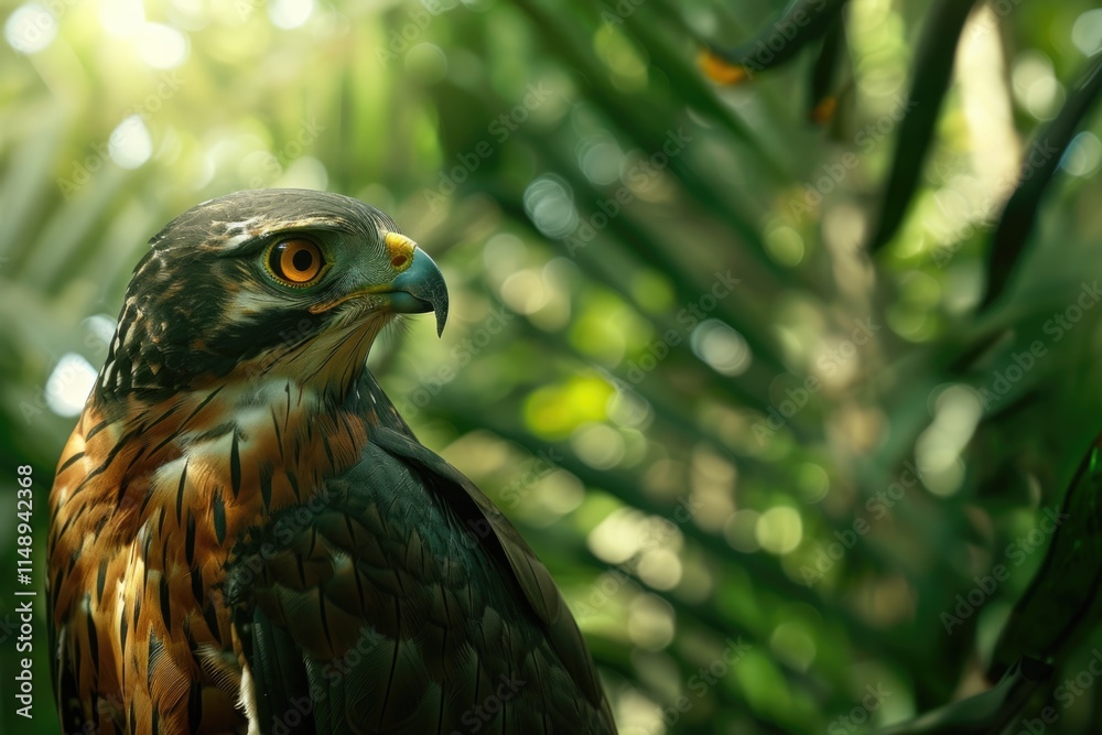 a majestic crested goshawk in the jungle of Malaysia a majestic crested goshawk in the jungle of Malaysia