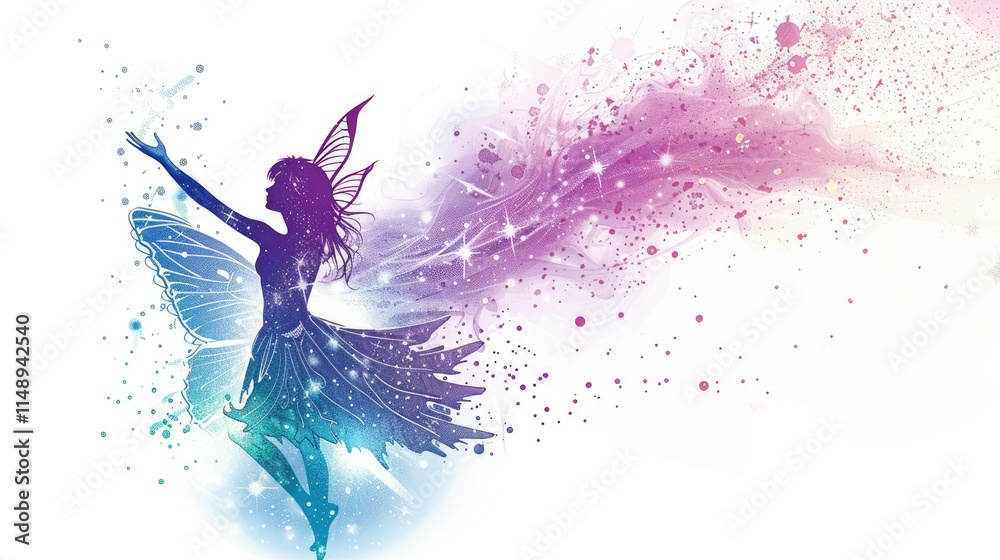 Obraz premium A cute fairy with sparkling wings