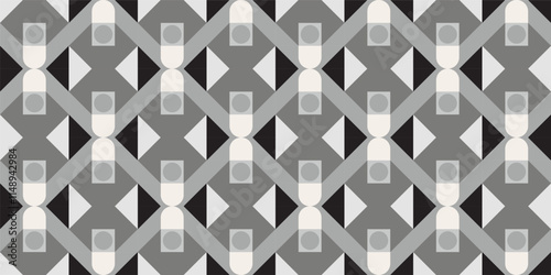 
Black and white seamless geometric pattern background image. Can use as your wallpaper, poster and banner design