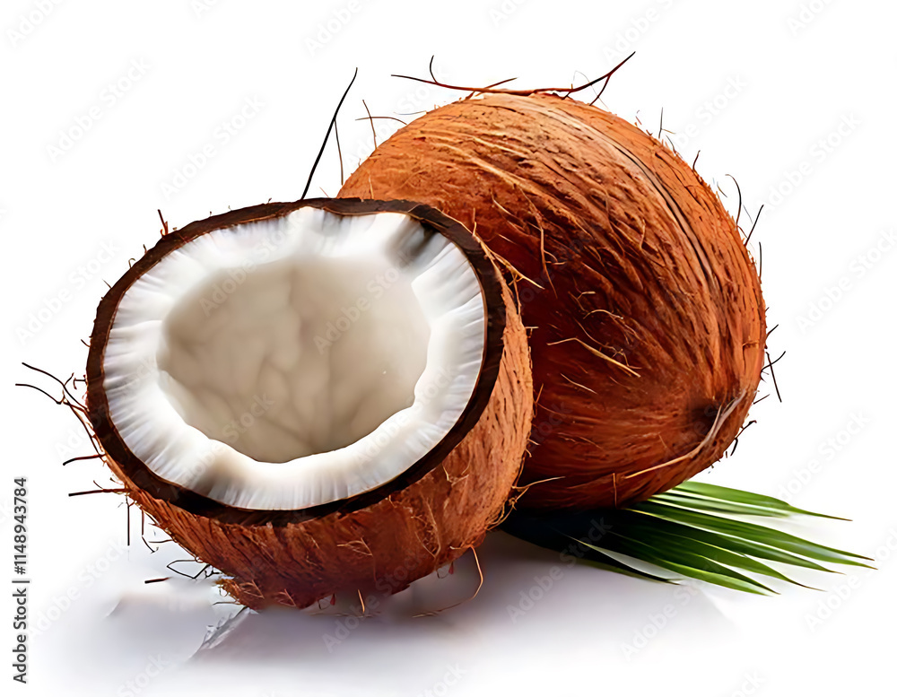 coconut, isolated on white background cutout