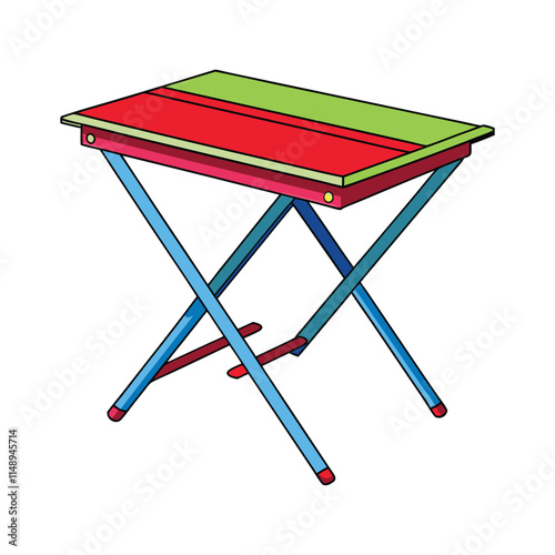 Customizable Folding Table Vector Illustration