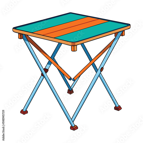 Customizable Folding Table Vector Illustration