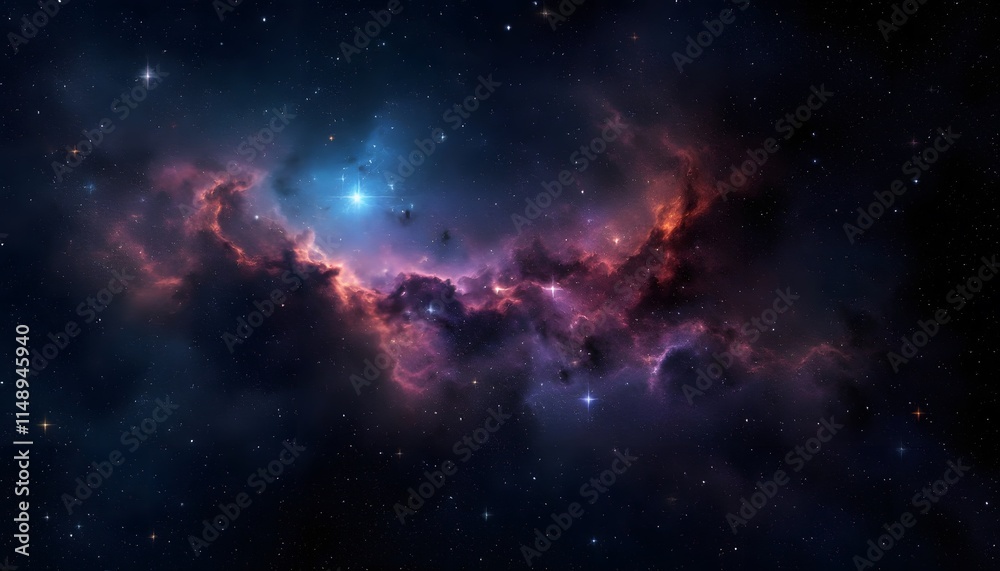 Cosmic Nebula with Shimmering Stars Cosmic Nebula with Shimmering Stars