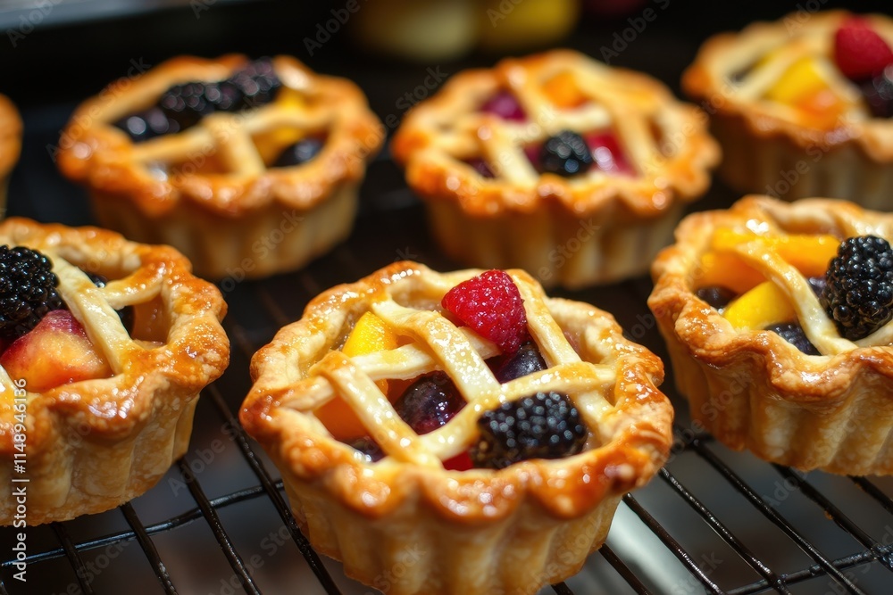 Small lattice top fruit tarts Small lattice top fruit tarts