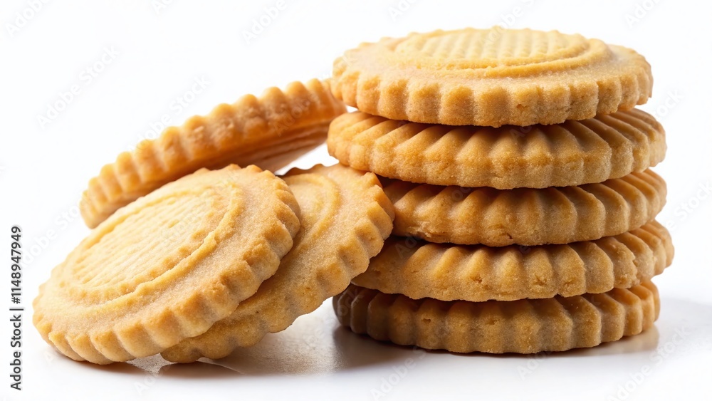 Delicious Shortbread Cookies Isolated on White Background - Long Exposure Photography Delicious Shortbread Cookies Isolated on White Background - Long Exposure Photography