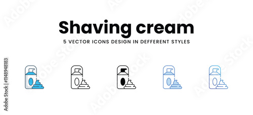 Shaving cream icons in different style vector stock illustration