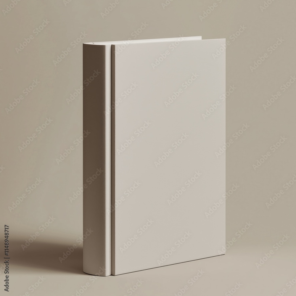 Minimalist blank notebook mockup with soft cover on a neutral background Minimalist blank notebook mockup with soft cover on a neutral background