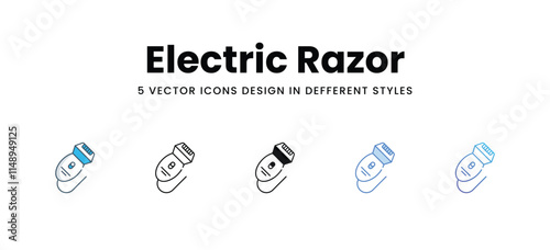 Electric Razor icons in different style vector stock illustration