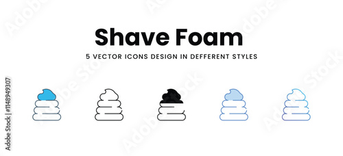 Shave Foam  icons in different style vector stock illustration