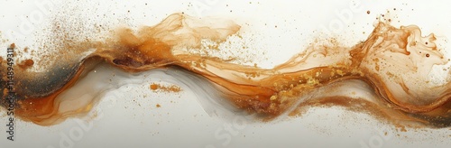 Elegant abstract design featuring flowing lines and gold accents on a light background