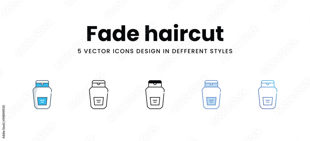 Fade haircut icons in different style vector stock illustration Fade haircut icons in different style vector stock illustration