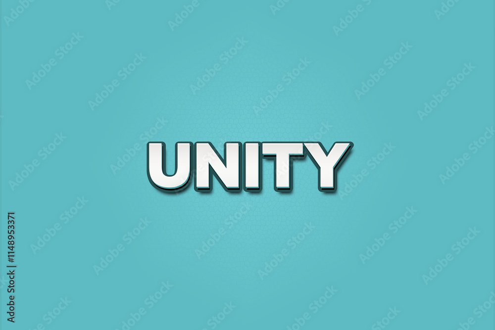 Unity. A Illustration with white text isolated on light green background. Unity. A Illustration with white text isolated on light green background.