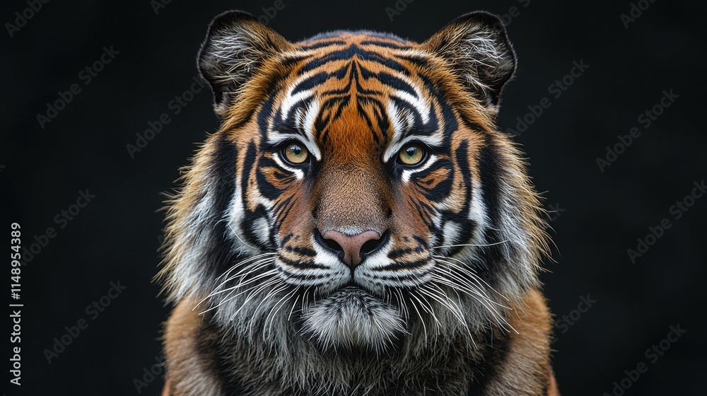 Fototapeta premium Majestic tiger portrait. AI.