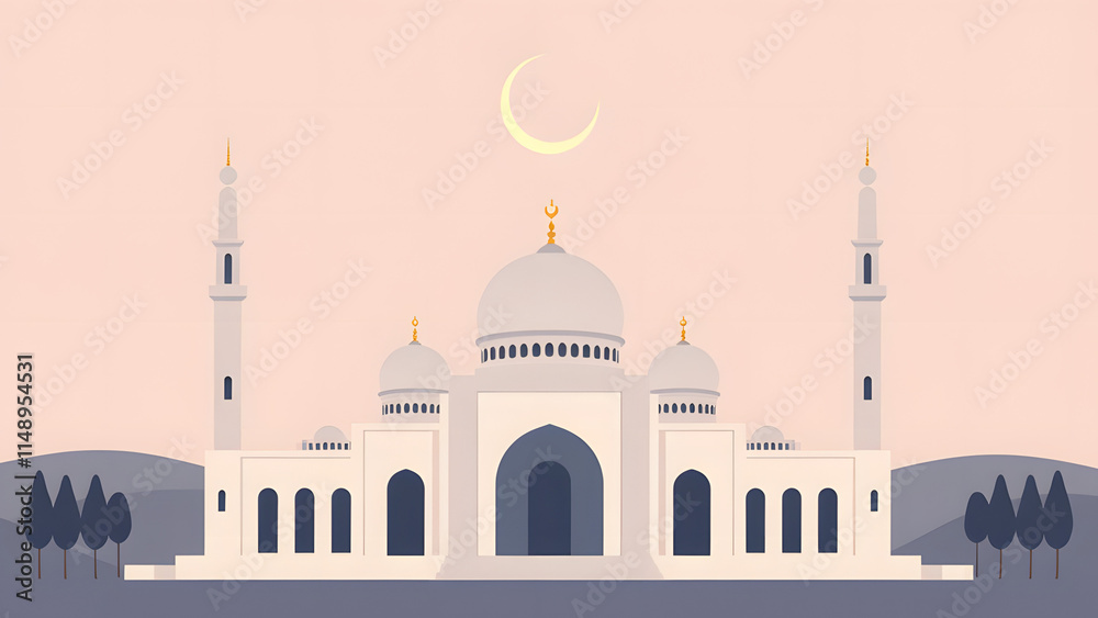 Obraz premium Serene Mosque at Dusk 
