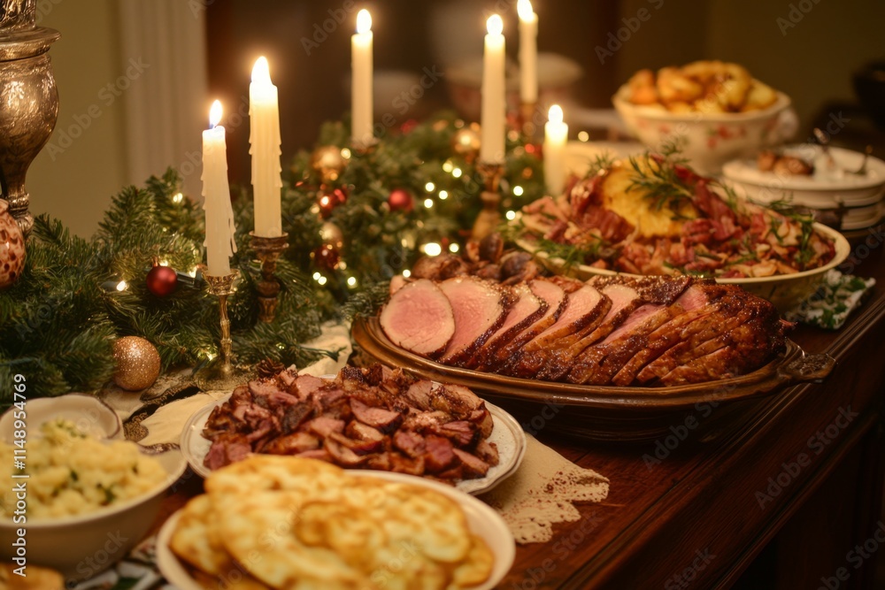 A Festive Christmas Dinner Spread A Festive Christmas Dinner Spread
