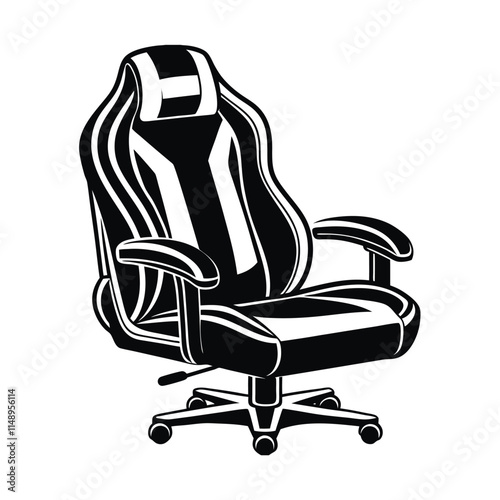 Simple Gaming Chair Silhouette Vector Illustration