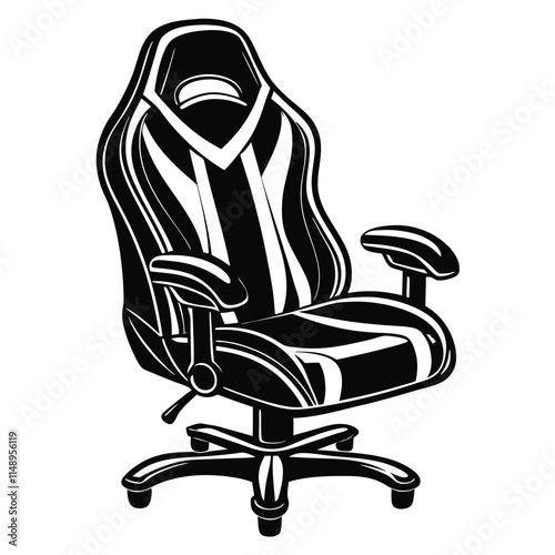 Simple Gaming Chair Silhouette Vector Illustration