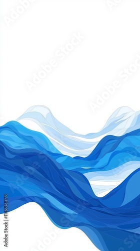 An abstract representation of rolling waves in various shades of blue, seamlessly blending into one another, creating a sense of depth and fluid movement.