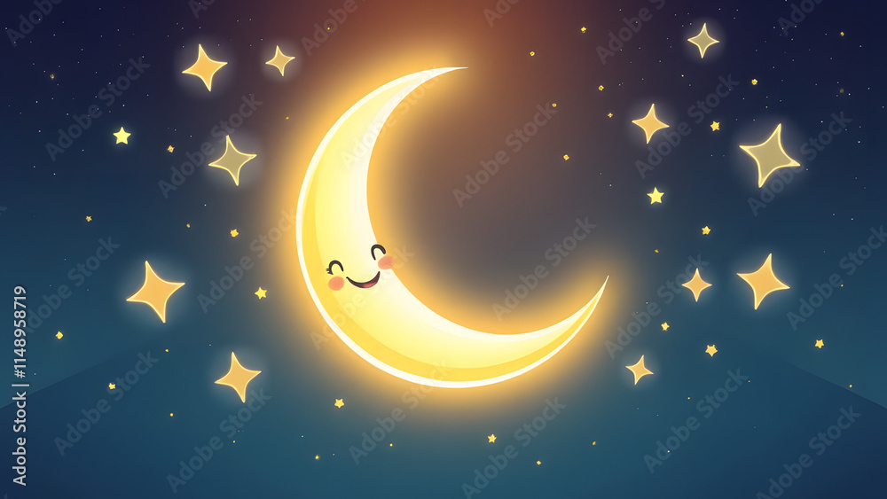 Fototapeta premium Sweet Dreams Crescent Moon 