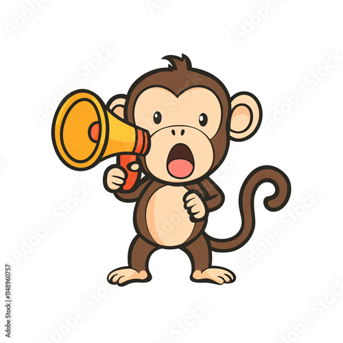 a cartoon monkey holding a megaphone