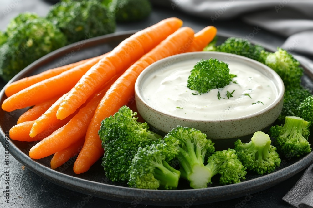 Crispy Carrots and Broccoli with Creamy Dip Crispy Carrots and Broccoli with Creamy Dip