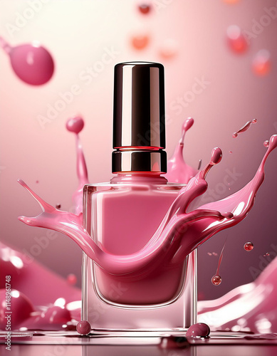 pink nail polish , on a pink background