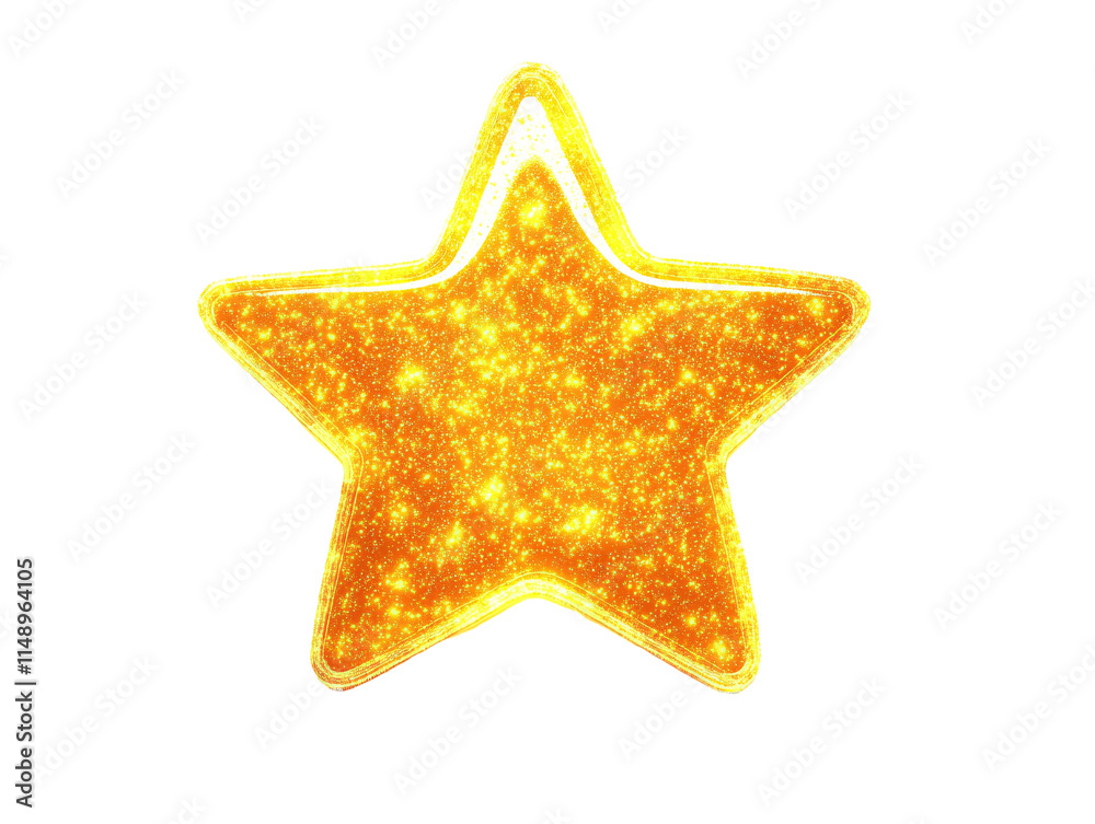 Isolated Golden Star with Glitter Isolated Golden Star with Glitter