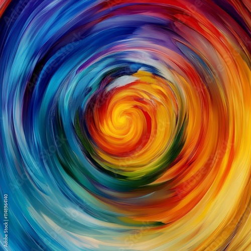 Swirling Colors Create a Vibrant Vortex Resembling a Galaxy of Hues and Tones in a Dynamic Artistic Expression