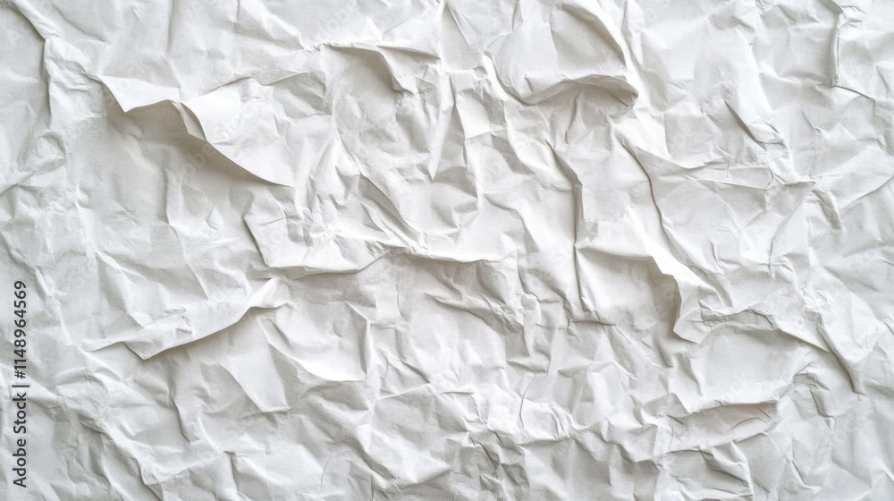 Obraz premium Crumpled white paper background. 