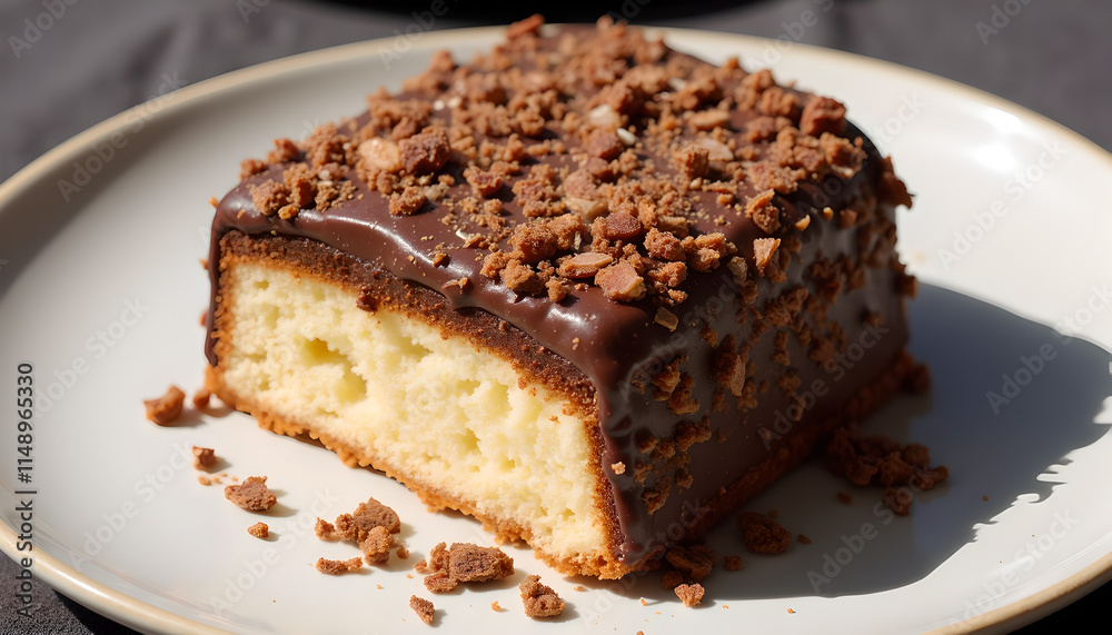 Moist vanilla cake with chocolate frosting Moist vanilla cake with chocolate frosting