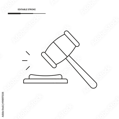 Judge Gavel Icon Vector Design.