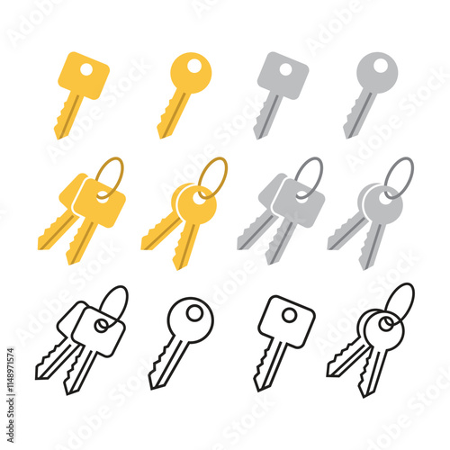 Key Icon Set Vector Design.