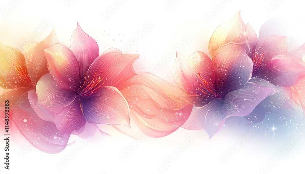 Delicate Pastel Flowers with Soft Background Hues Delicate Pastel Flowers with Soft Background Hues