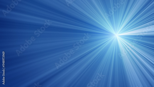 Light blue and blue starburst effect or light trails moving to infinity. Abstract futuristic high resolution full frame technology background.