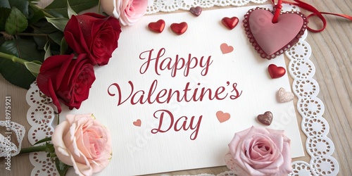 Happy Valentines Day greetings card, banner, wallpaper, poster, web page design. Perfect for Valentines day celebrations and design.