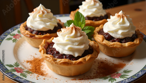 Wallpaper Mural Tartlets with cherries, whipped cream and cinnamon Torontodigital.ca