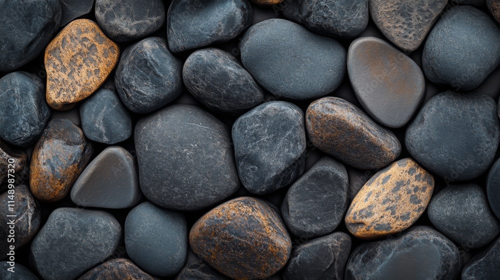 Smooth dark grey and brown stones background texture Smooth dark grey and brown stones background texture