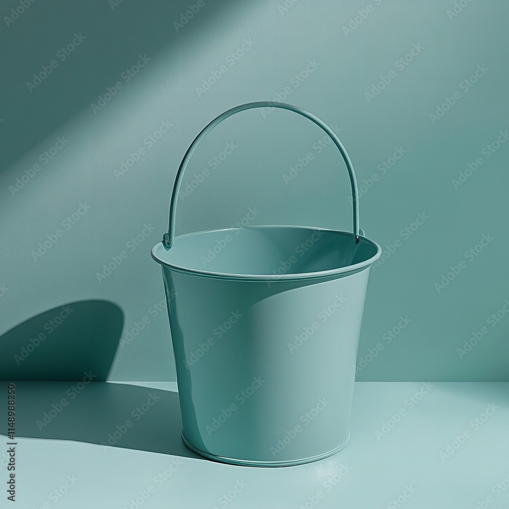 A simple metal bucket with a handle, displayed against a neutral background emphasizing utility A simple metal bucket with a handle, displayed against a neutral background emphasizing utility