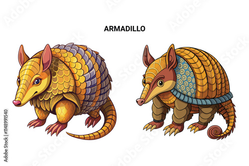 Customizable Armadillo Vector Illustration