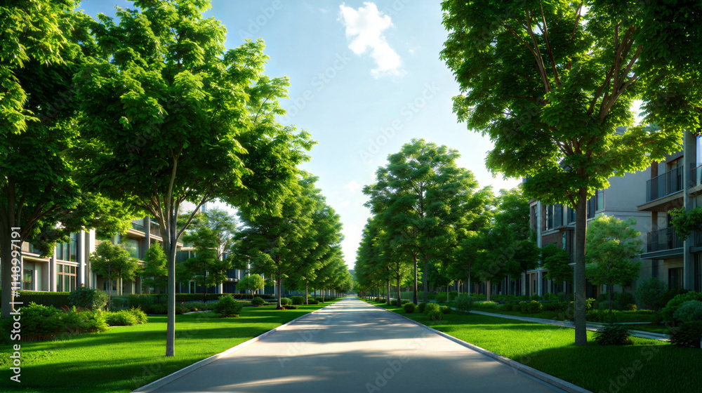 Urban green spaces enhancing public life in city streets nature daylight aesthetic appeal Urban green spaces enhancing public life in city streets nature daylight aesthetic appeal