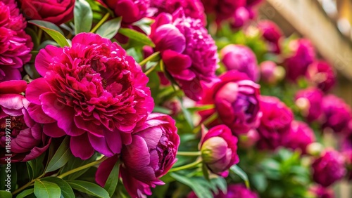 Elegant Burgundy & Pink Peony Floral Background for Architecture Photography