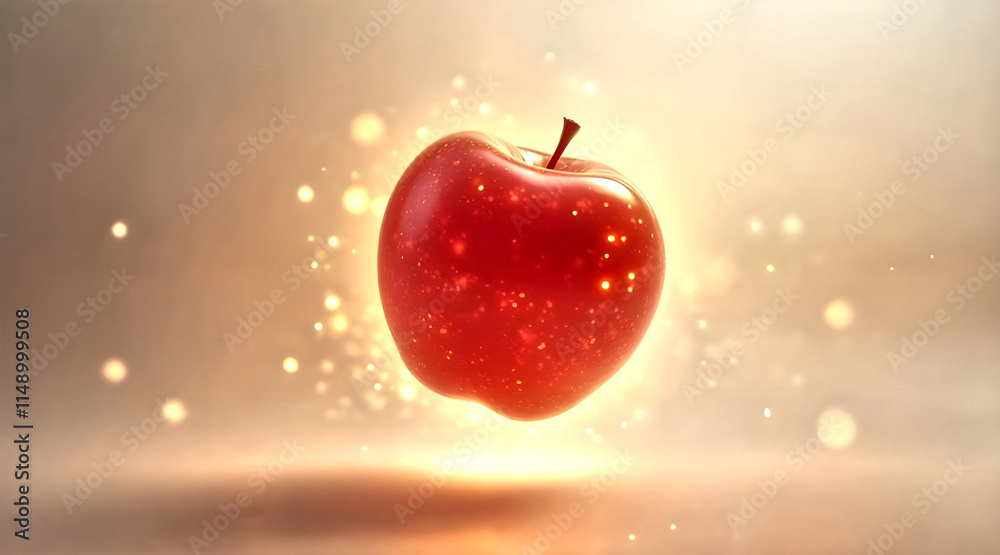 Obraz premium red apple with shiny particle