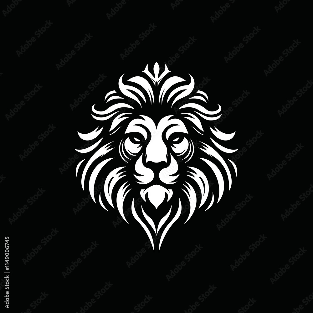 Fototapeta premium fearsome, authoritative, charismatic lion head logo