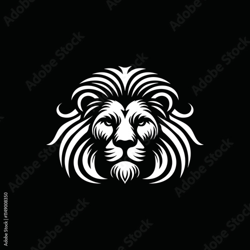 fearsome, authoritative, charismatic lion head logo